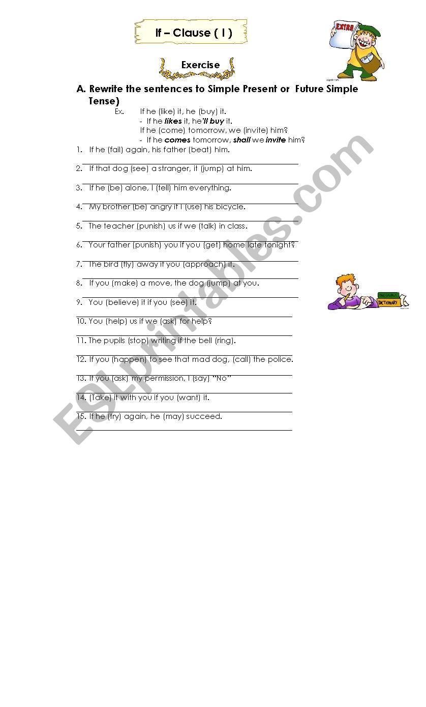 If – Clause  worksheet