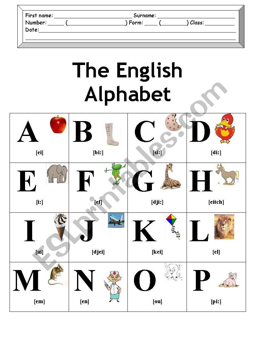 The Alphabet worksheet