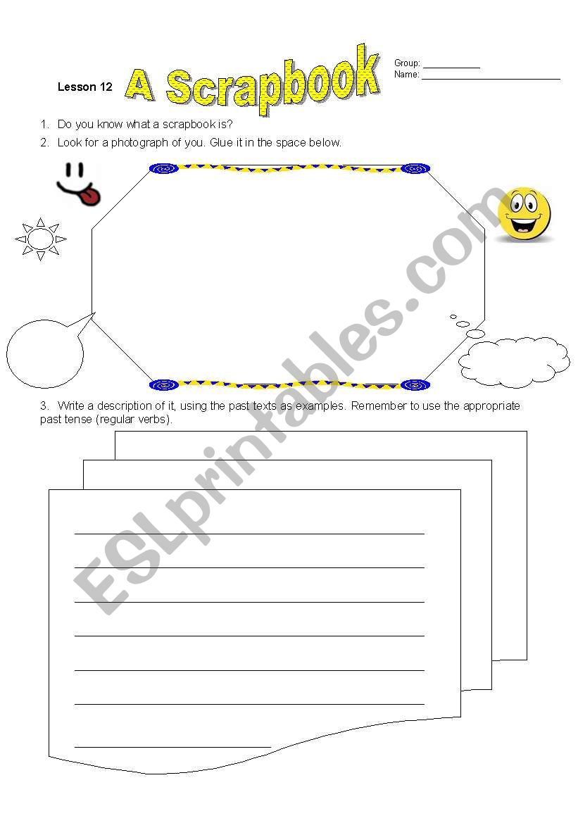 a scrapbook worksheet