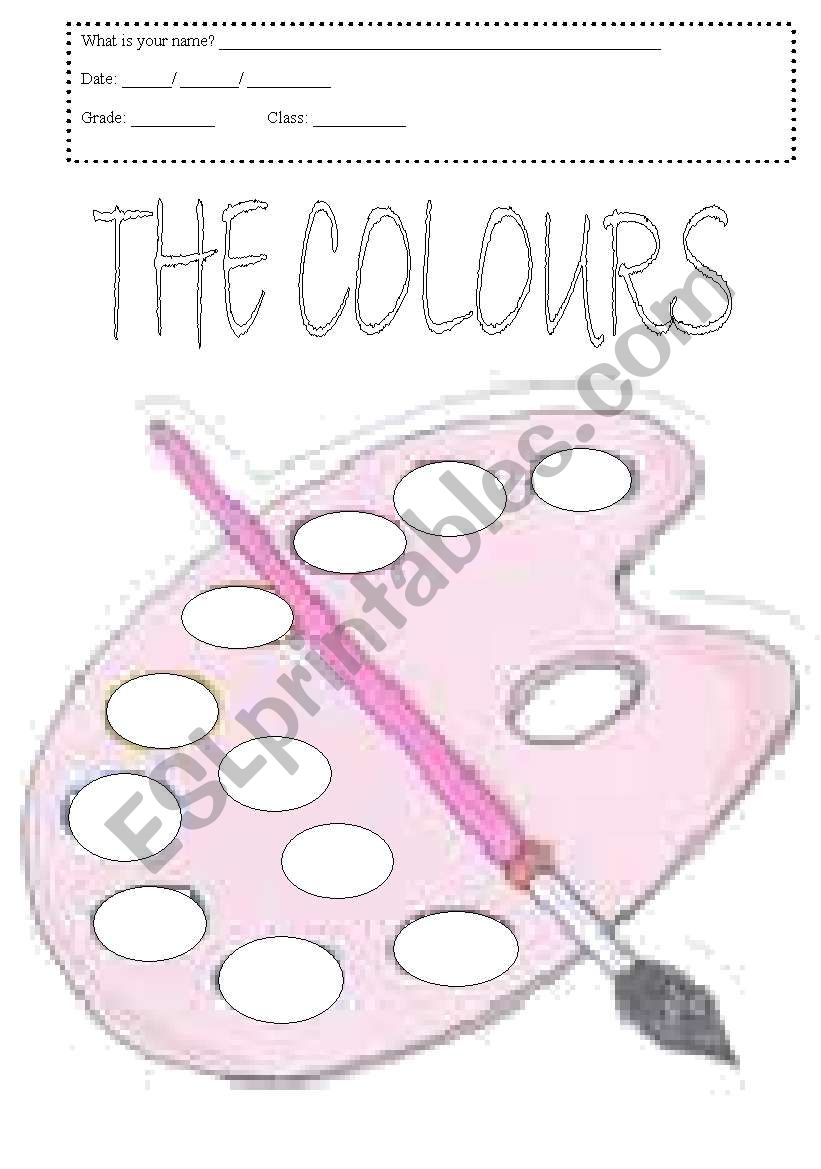 The colours worksheet