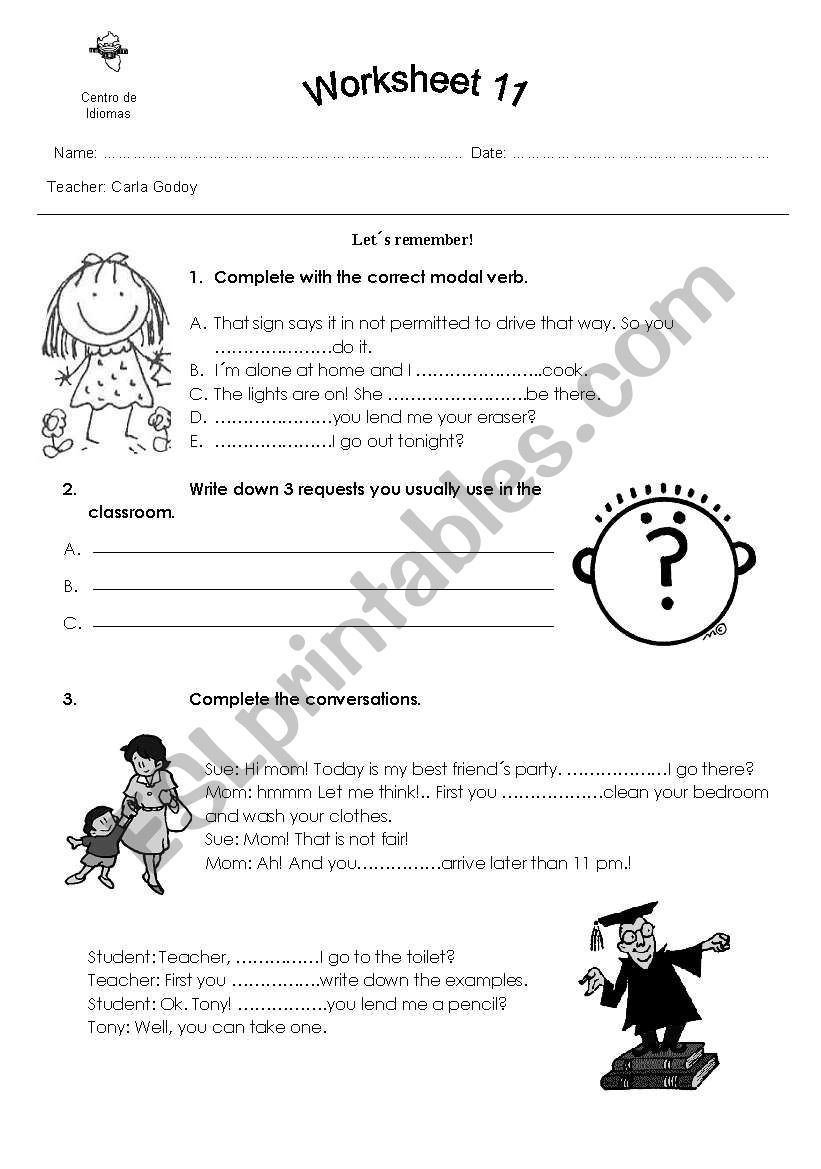 Revie Modals worksheet