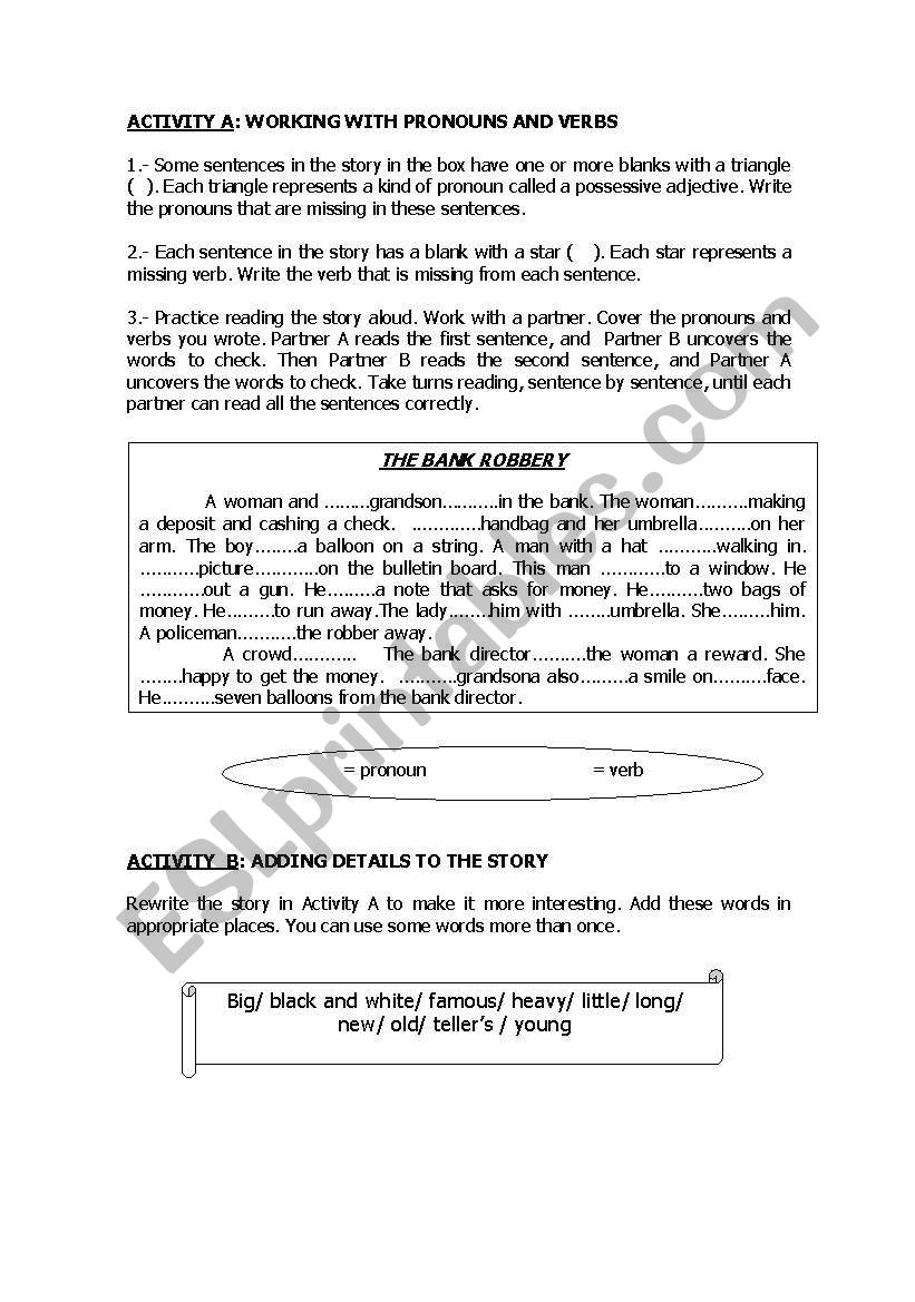 The bank robbery worksheet