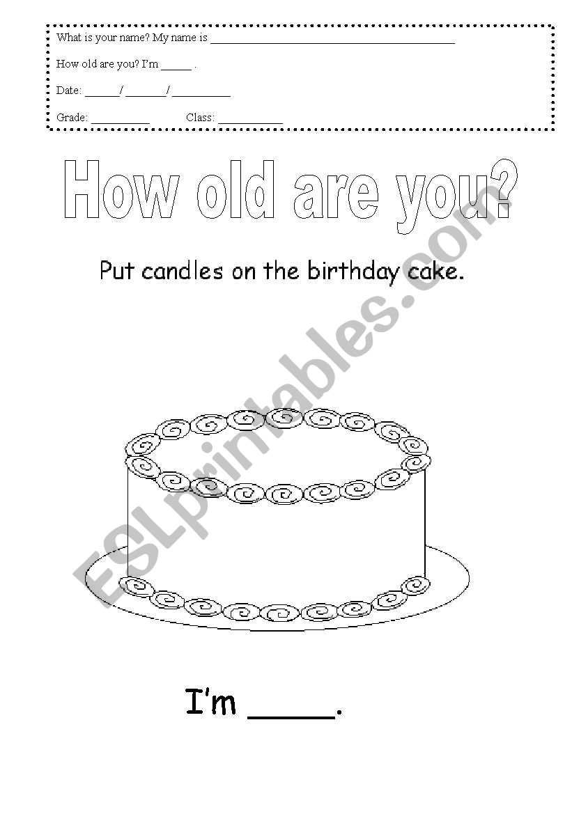 How old are you - ESL worksheet by Loryze  Chinese language learning,  Vocabulary worksheets, English language teaching