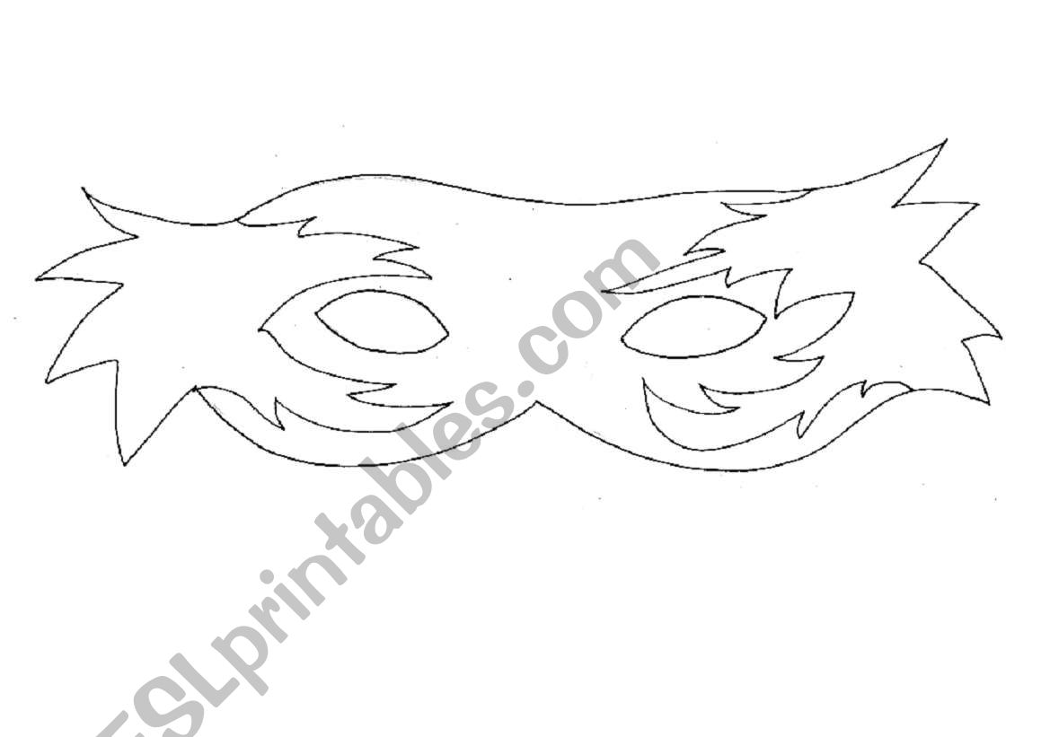 Carnival masks worksheet