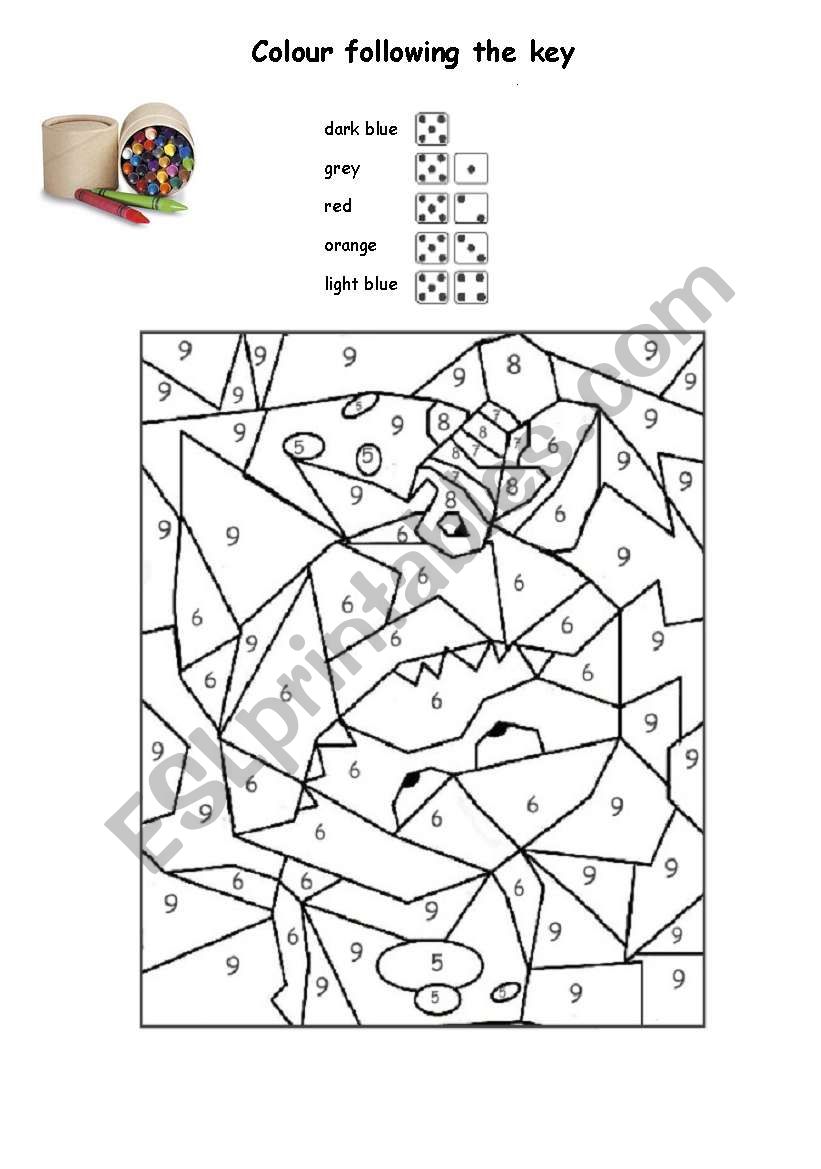 Colour by numbers for young children