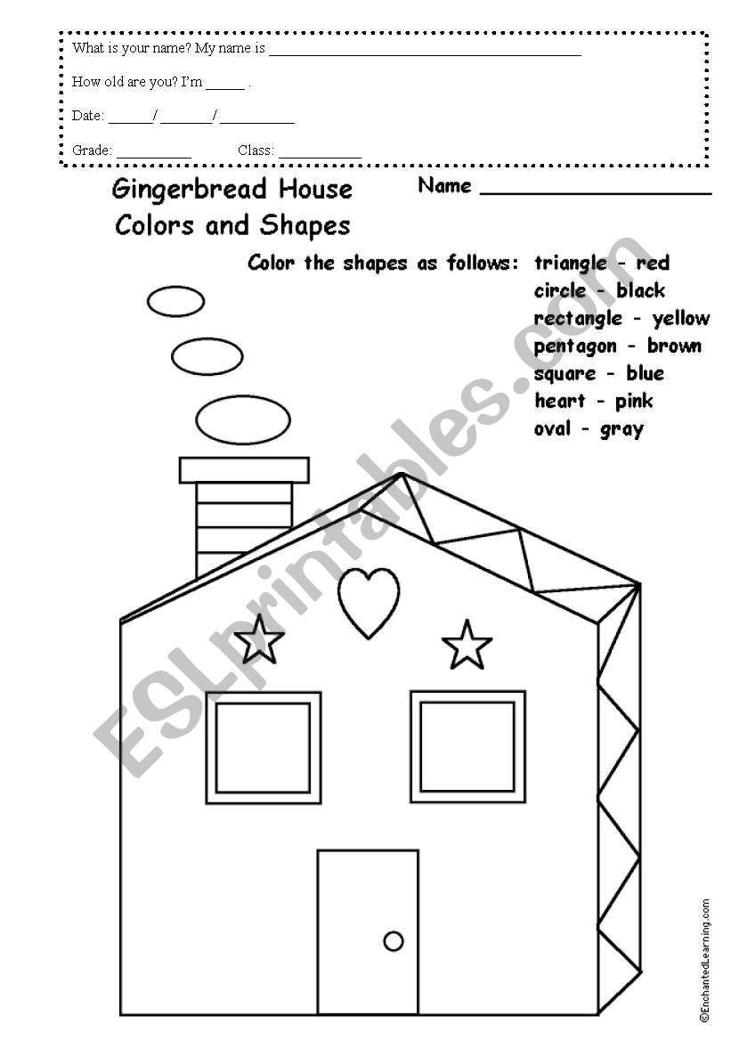 gingerbread house colours and shapes