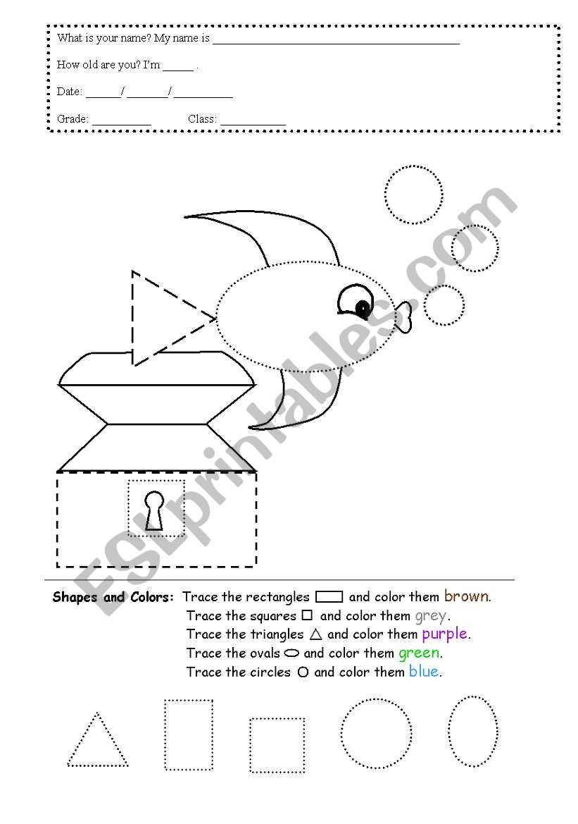 Shapes and colours worksheet