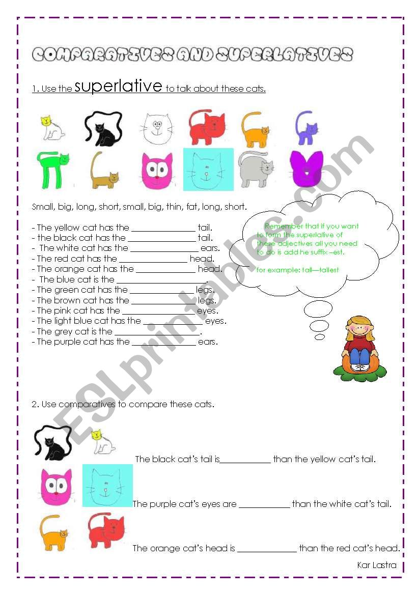 COMPARATIVES AND SUPERLATIVES worksheet