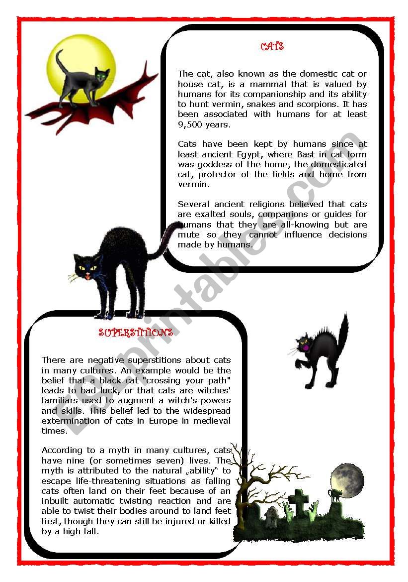 Halloween - CATS (reading and exercises)