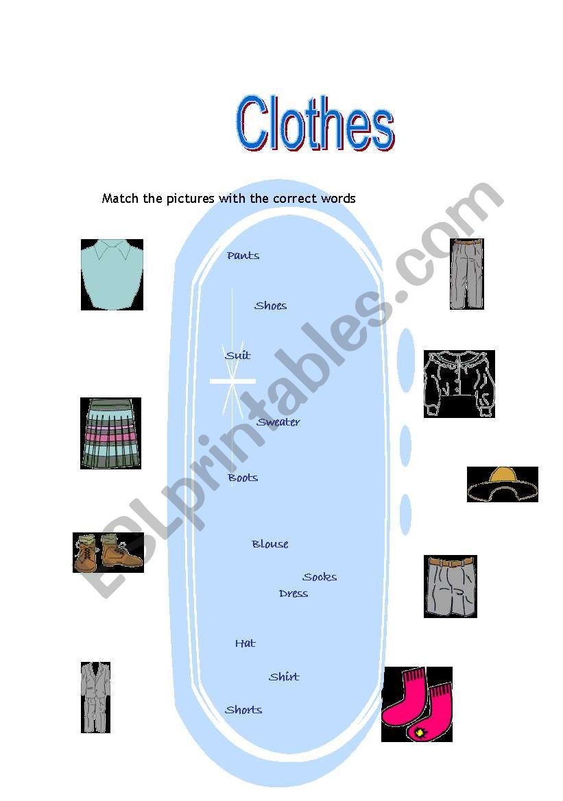 Clothes worksheet