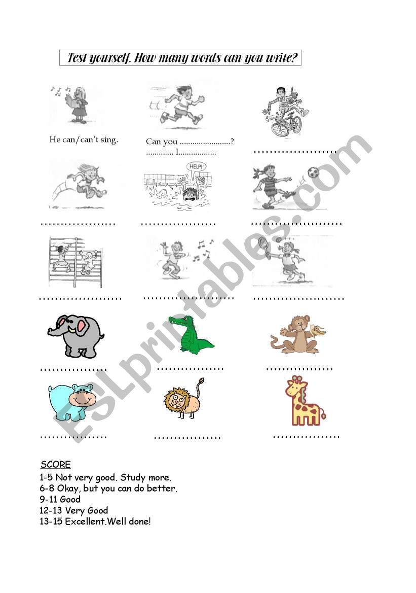 Test yourself worksheet