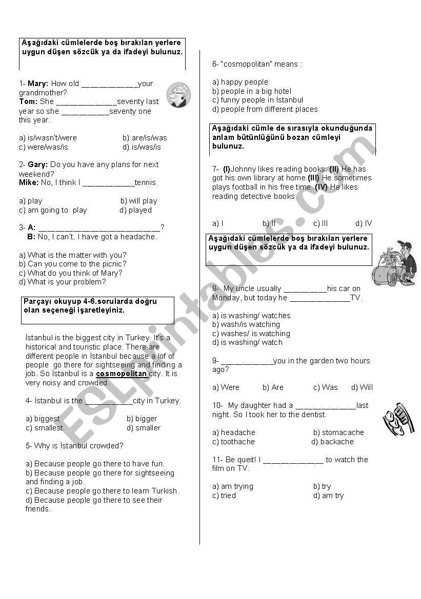 test worksheet