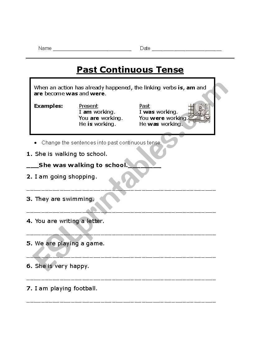 Past Continuous Tense worksheet