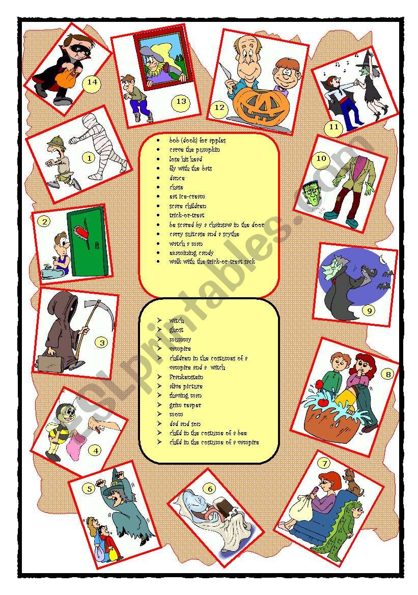 HALLOWEEN GAME - using present continuous and 