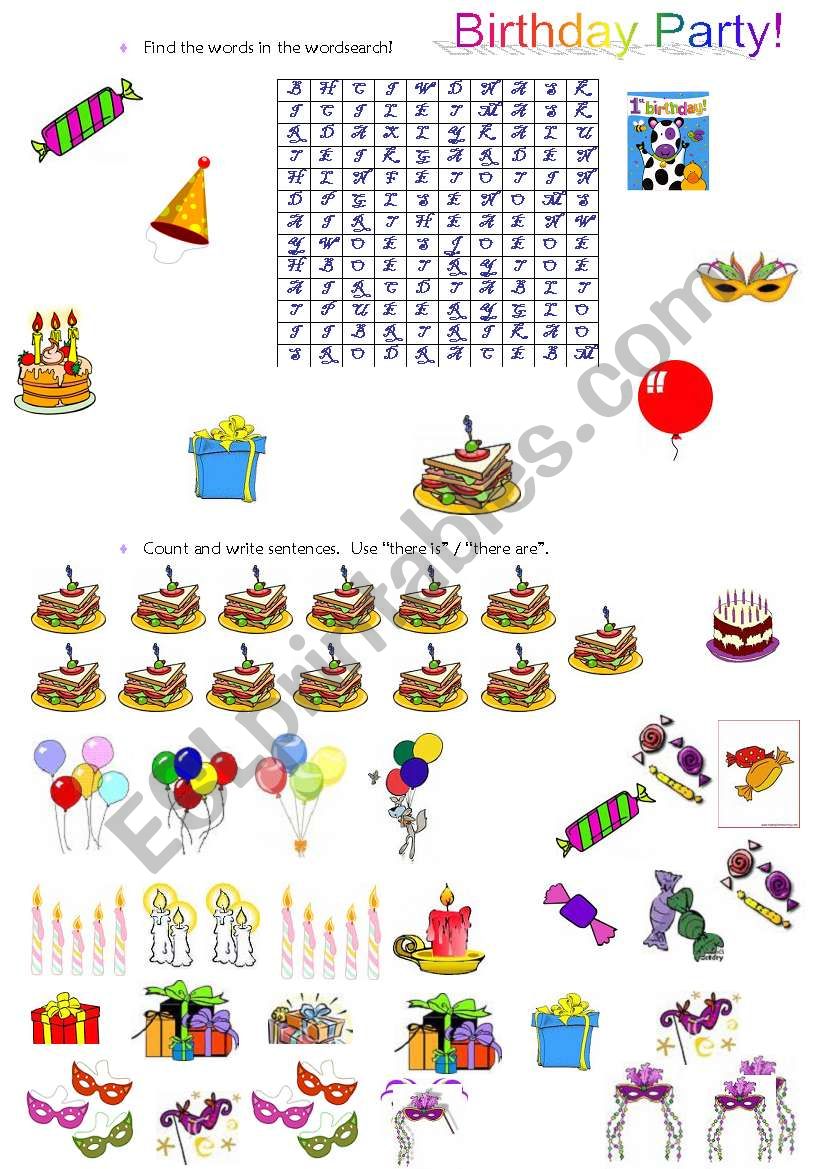 Birthday Party! worksheet