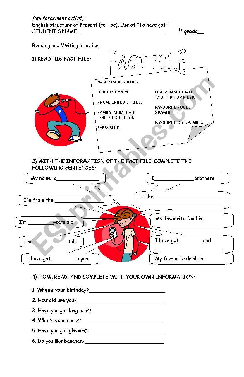 a fact file for students  worksheet