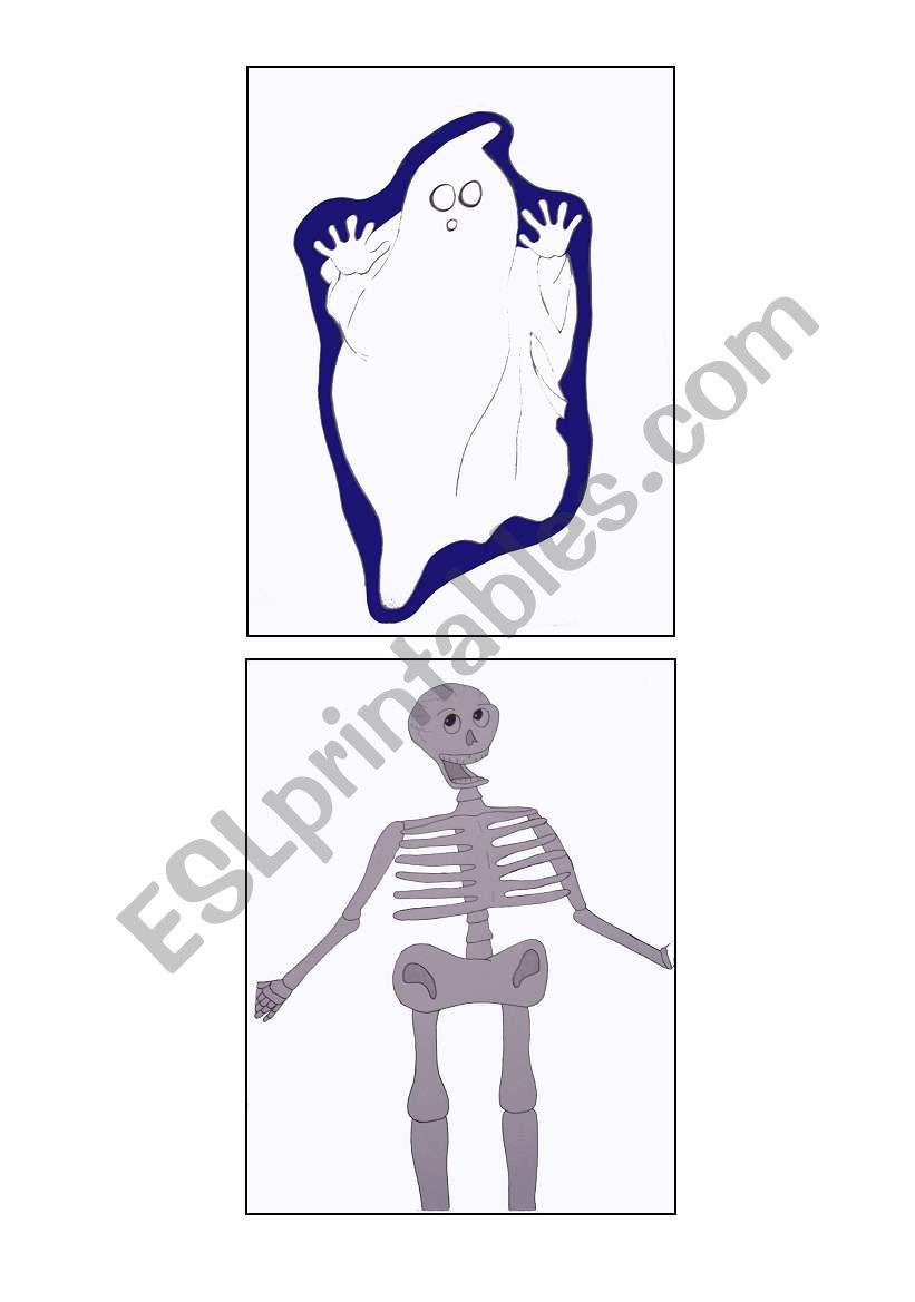 ghost and skeleton worksheet