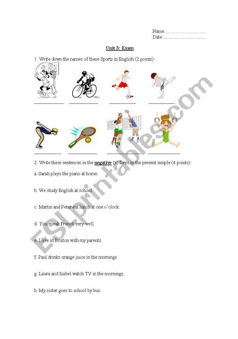 Negative and interrogative sentences in the present simple