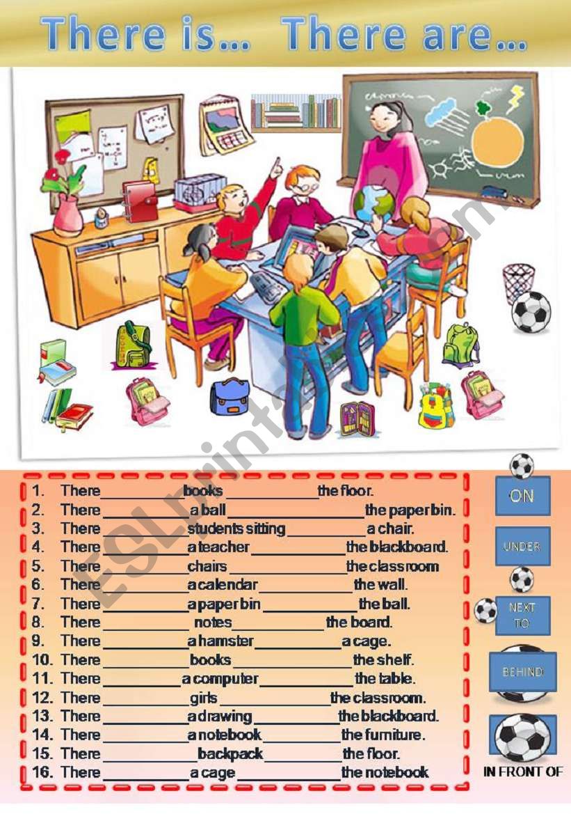 There is / are  and prepositions