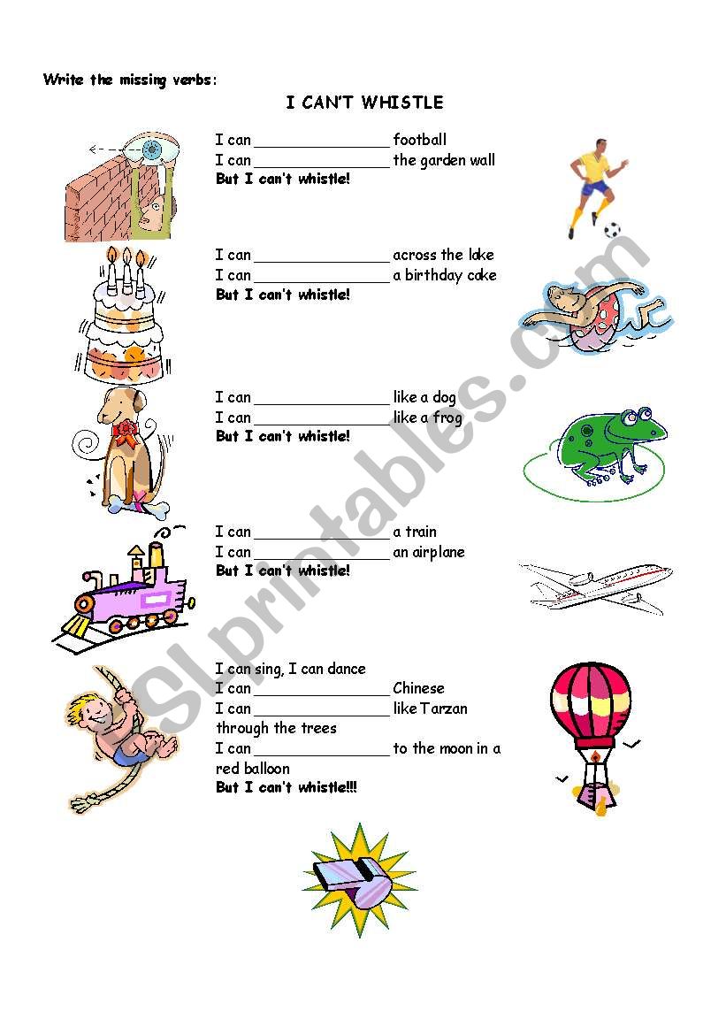 CAN - funny grammar worksheet