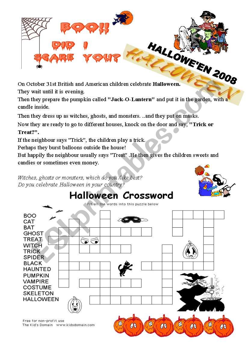 Halloween worksheet