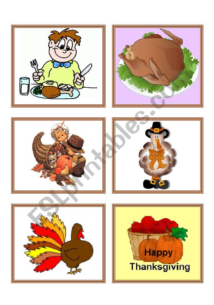 Thanksgiving Clip Art - 2 - 3 worksheet