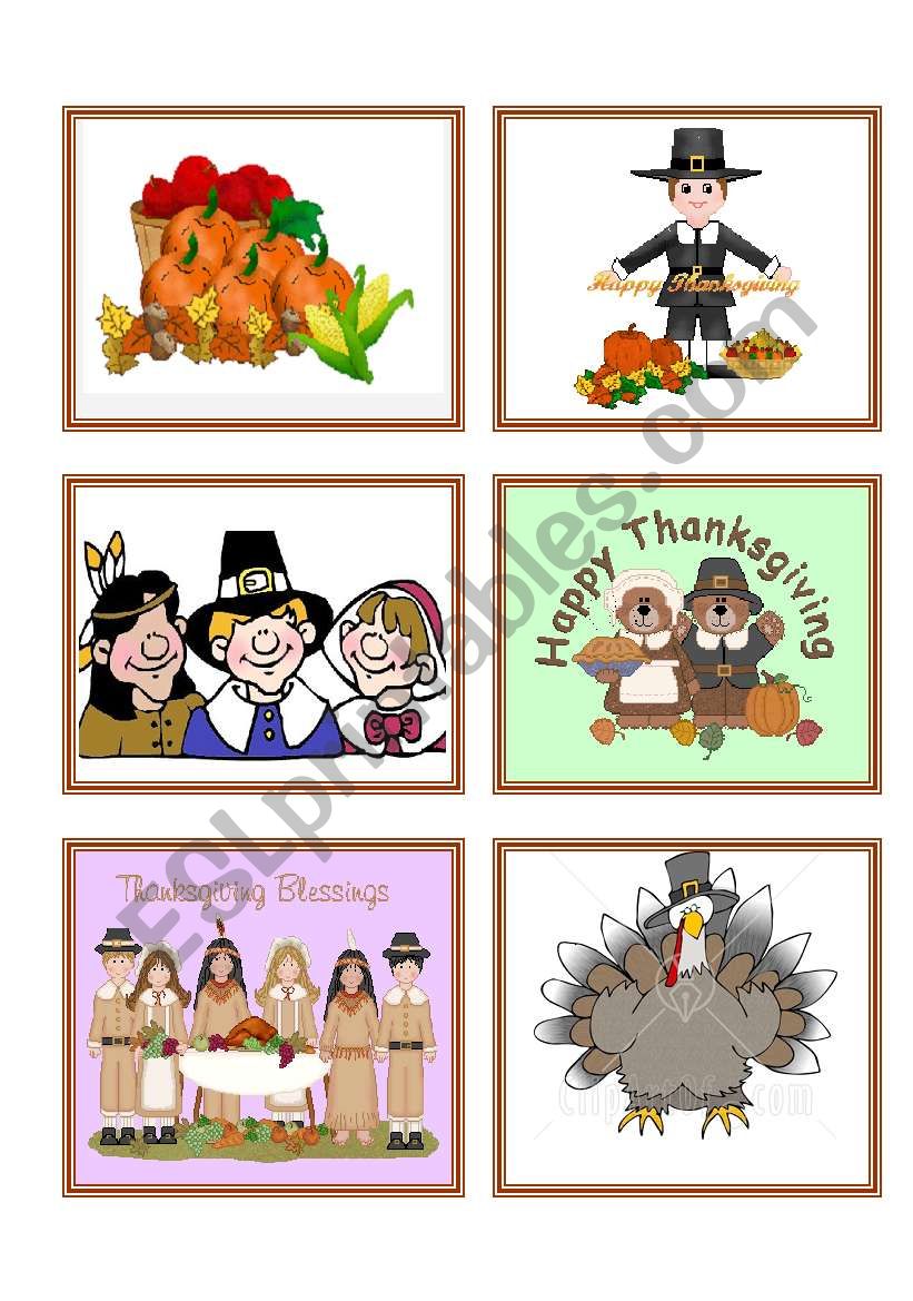 Thanksgiving Clip Art - 3 - 3 worksheet
