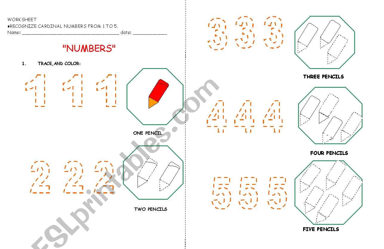 TRACE AND COLOUR worksheet