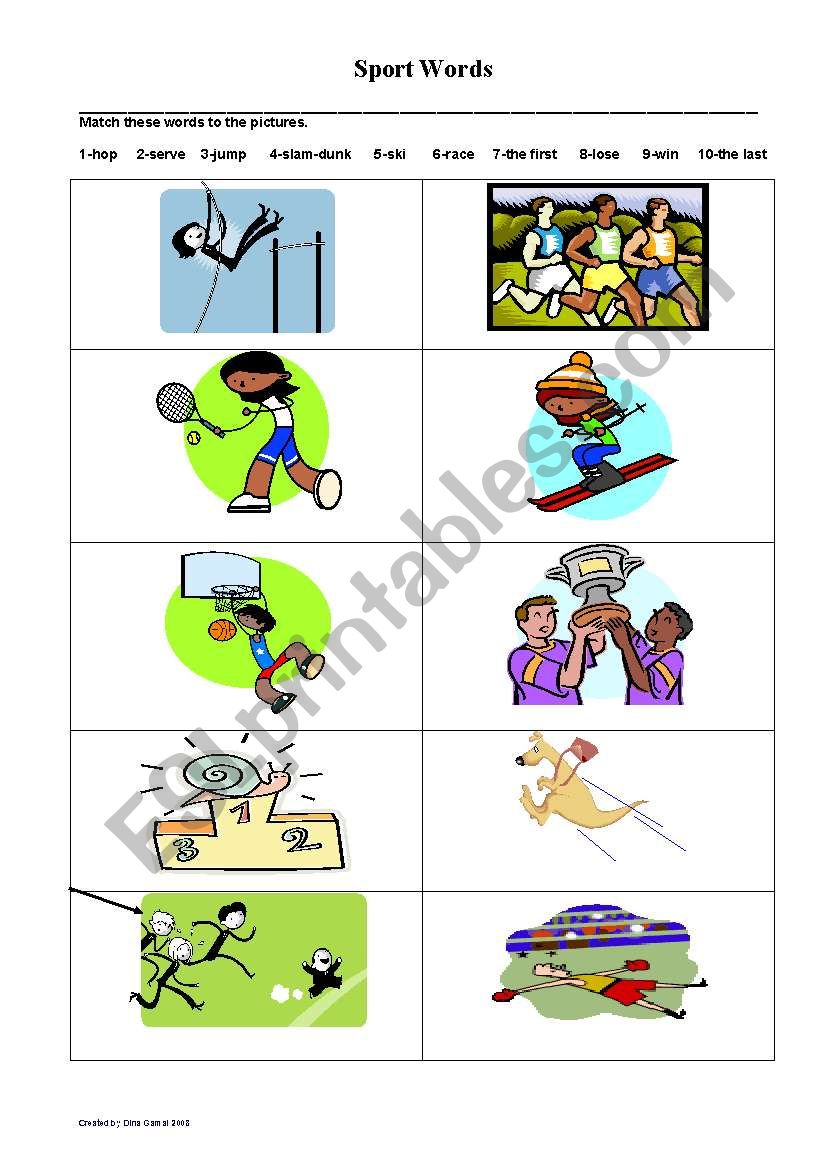 Sport Words worksheet