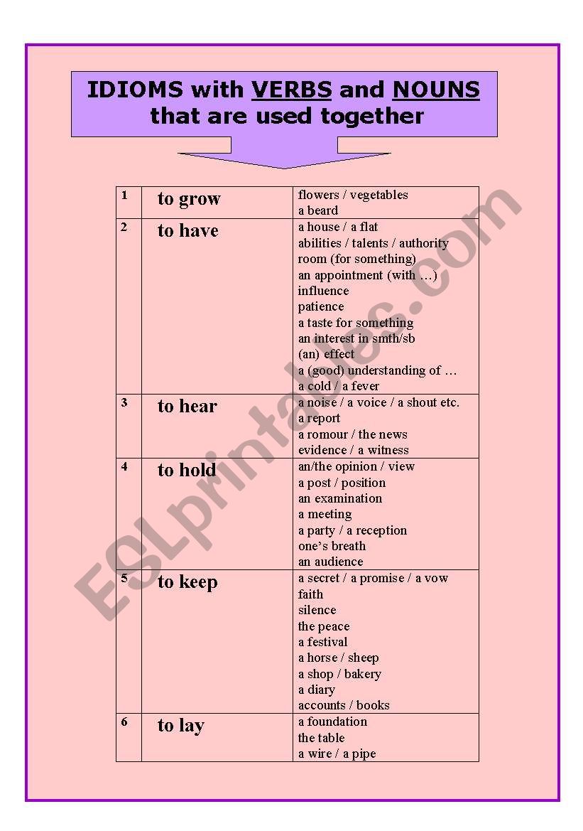 IDIOMS (PART III) worksheet