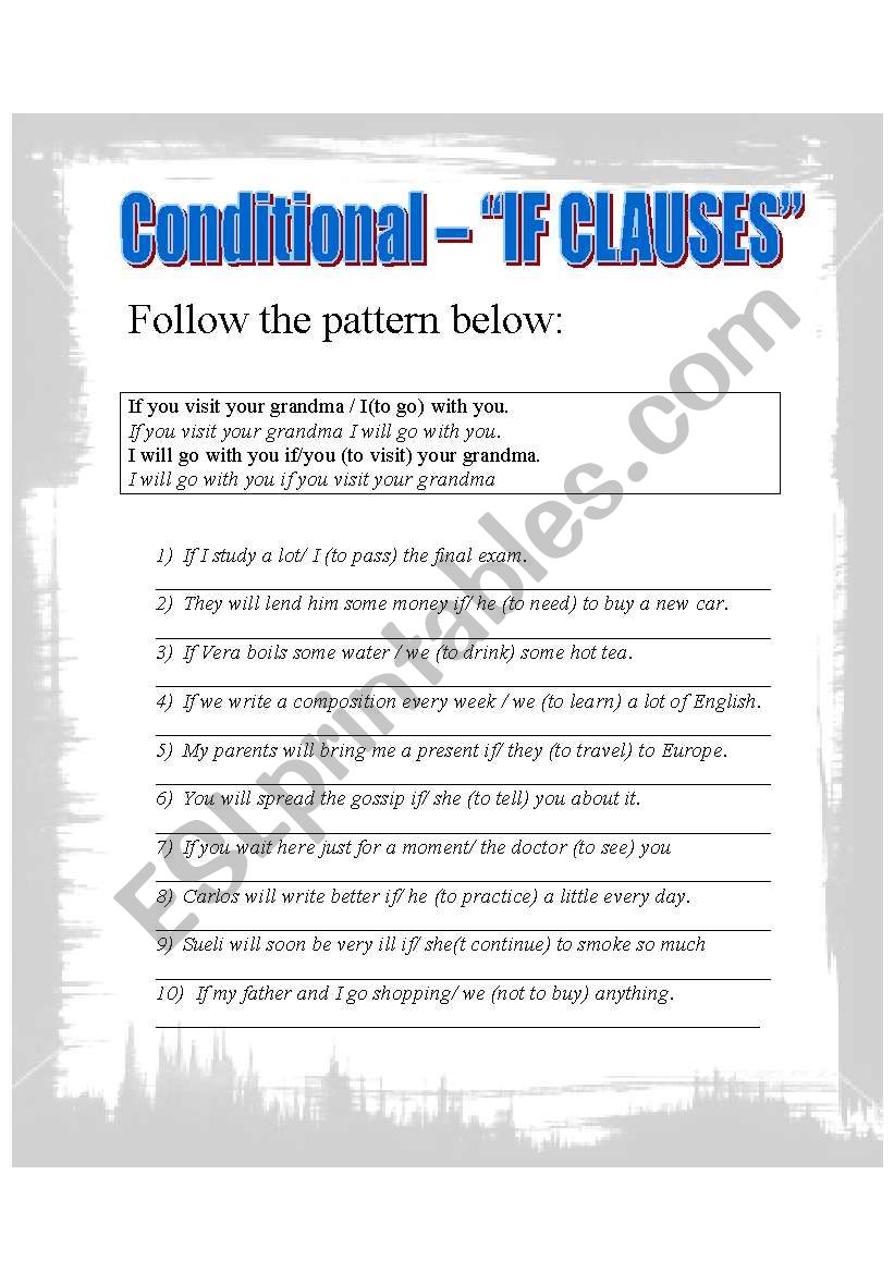 Conditional -  worksheet