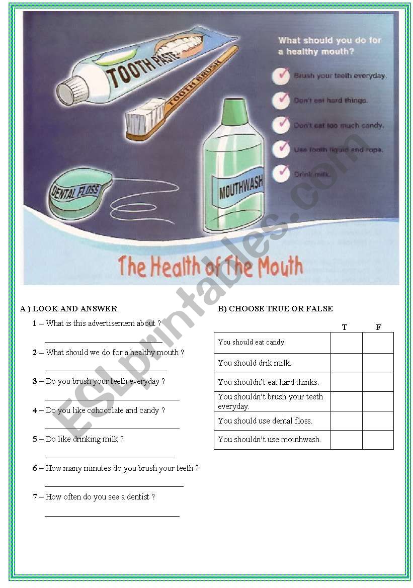 should / shouldnt worksheet