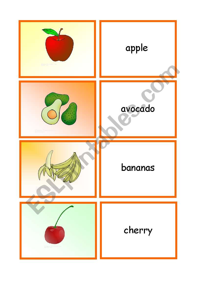 Fruit Cards worksheet