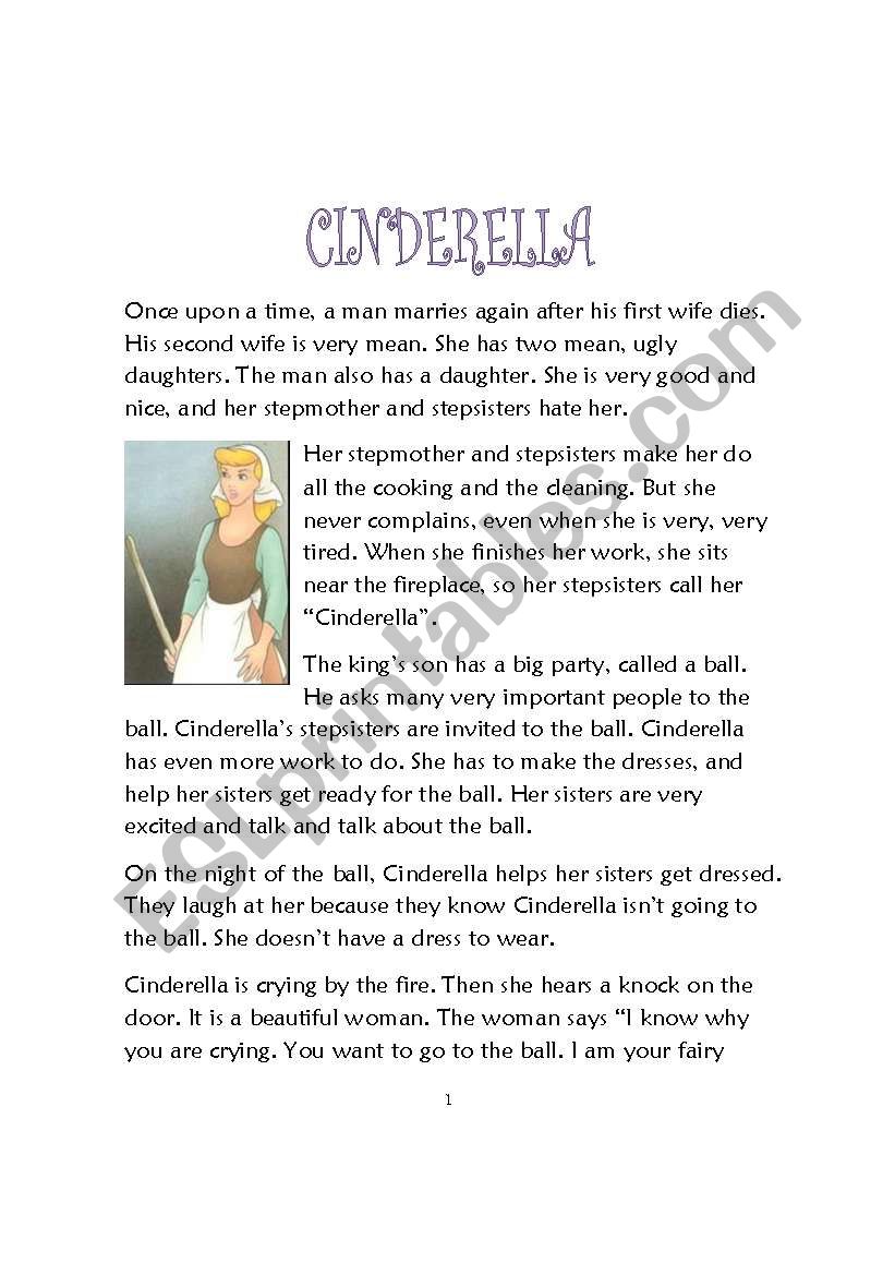 Cinderella worksheet