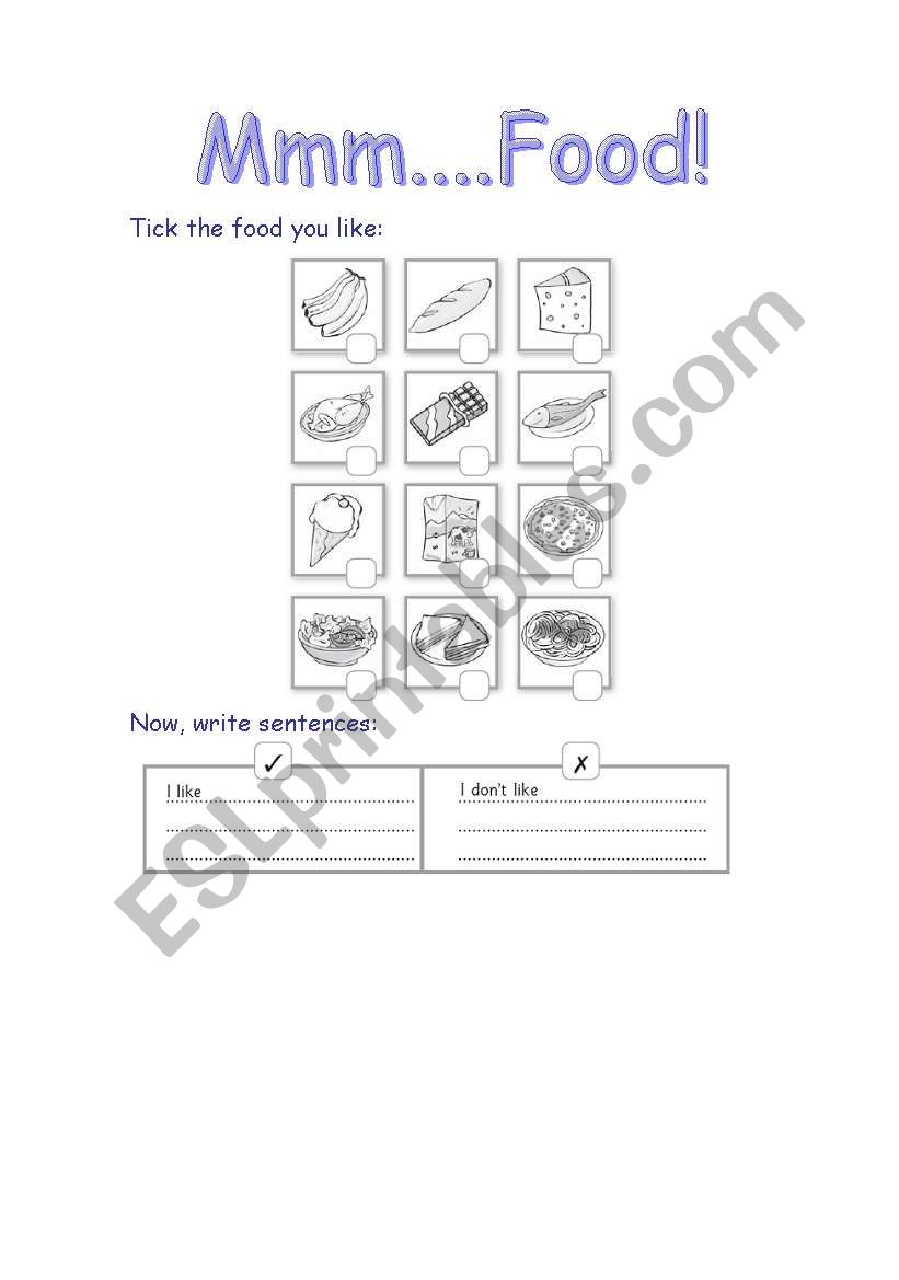 Food worksheet