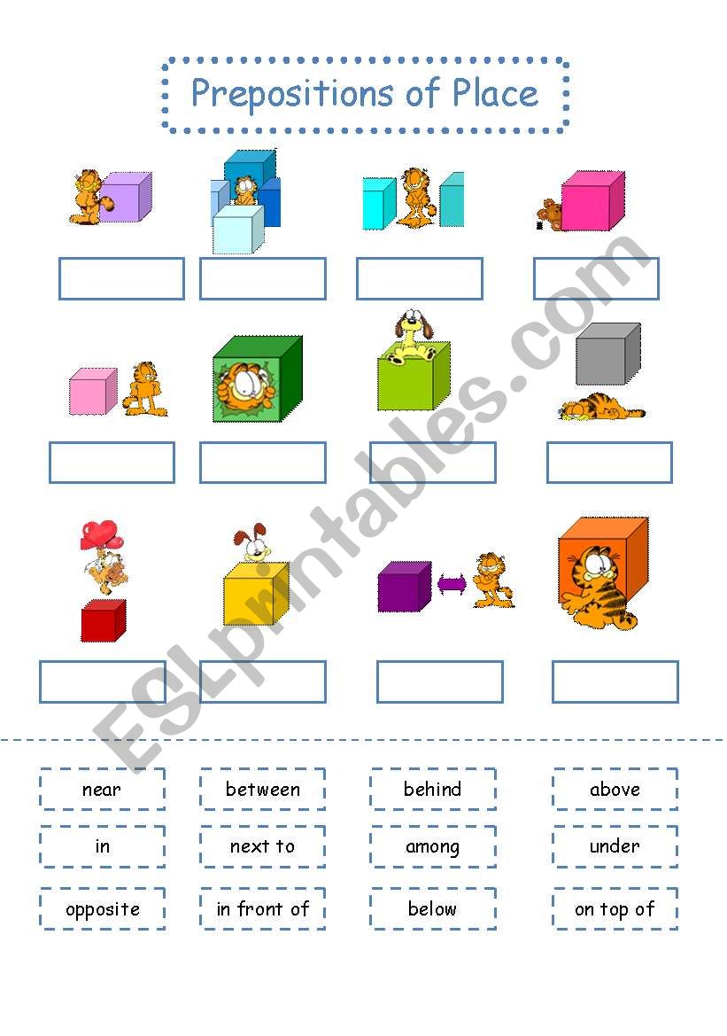 Prepositions of Place worksheet