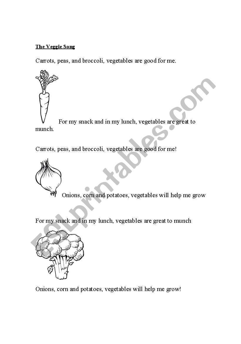 The Veggie Song worksheet