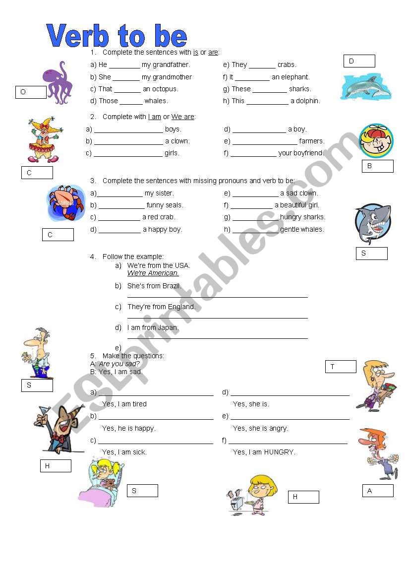 Verb to be worksheet