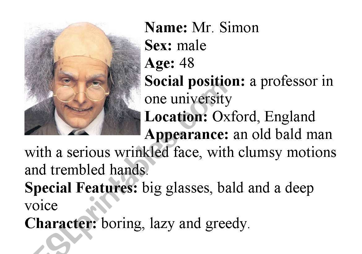 ID card worksheet