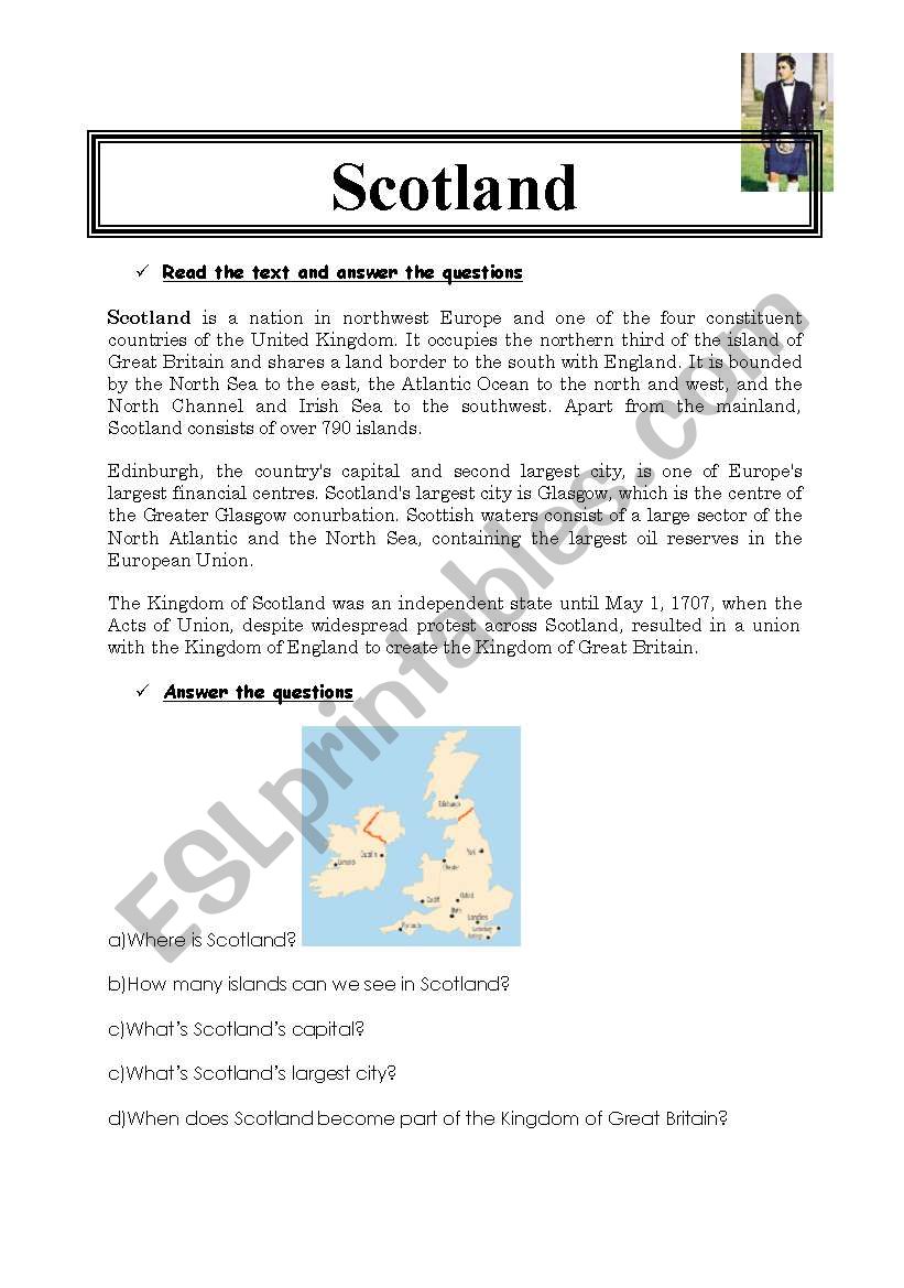 Scotland worksheet