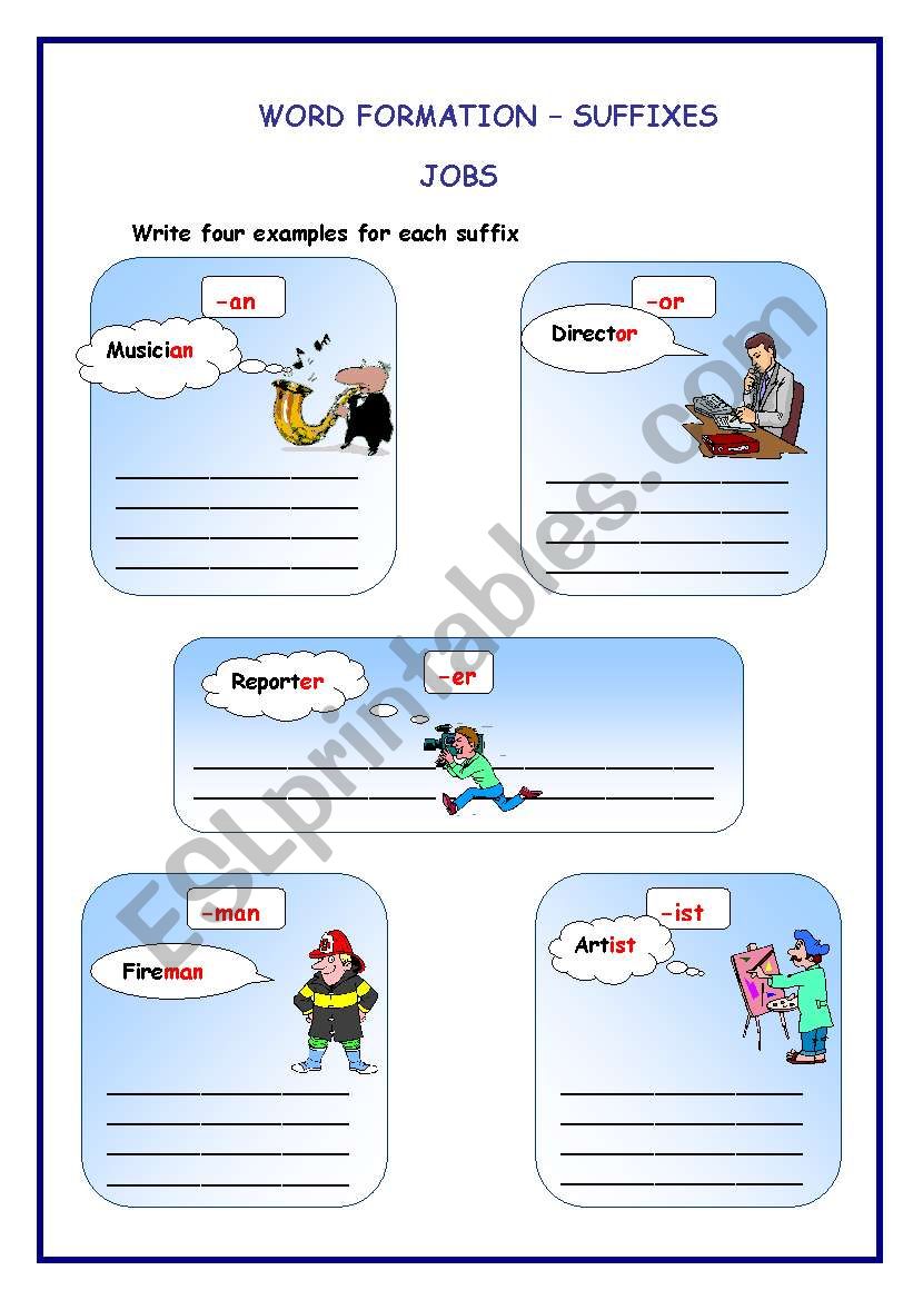Word Formation II - Jobs worksheet