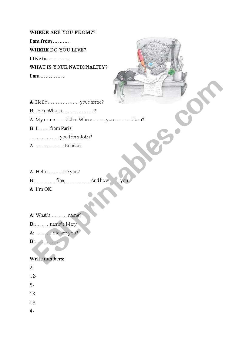 Compete sentences worksheet