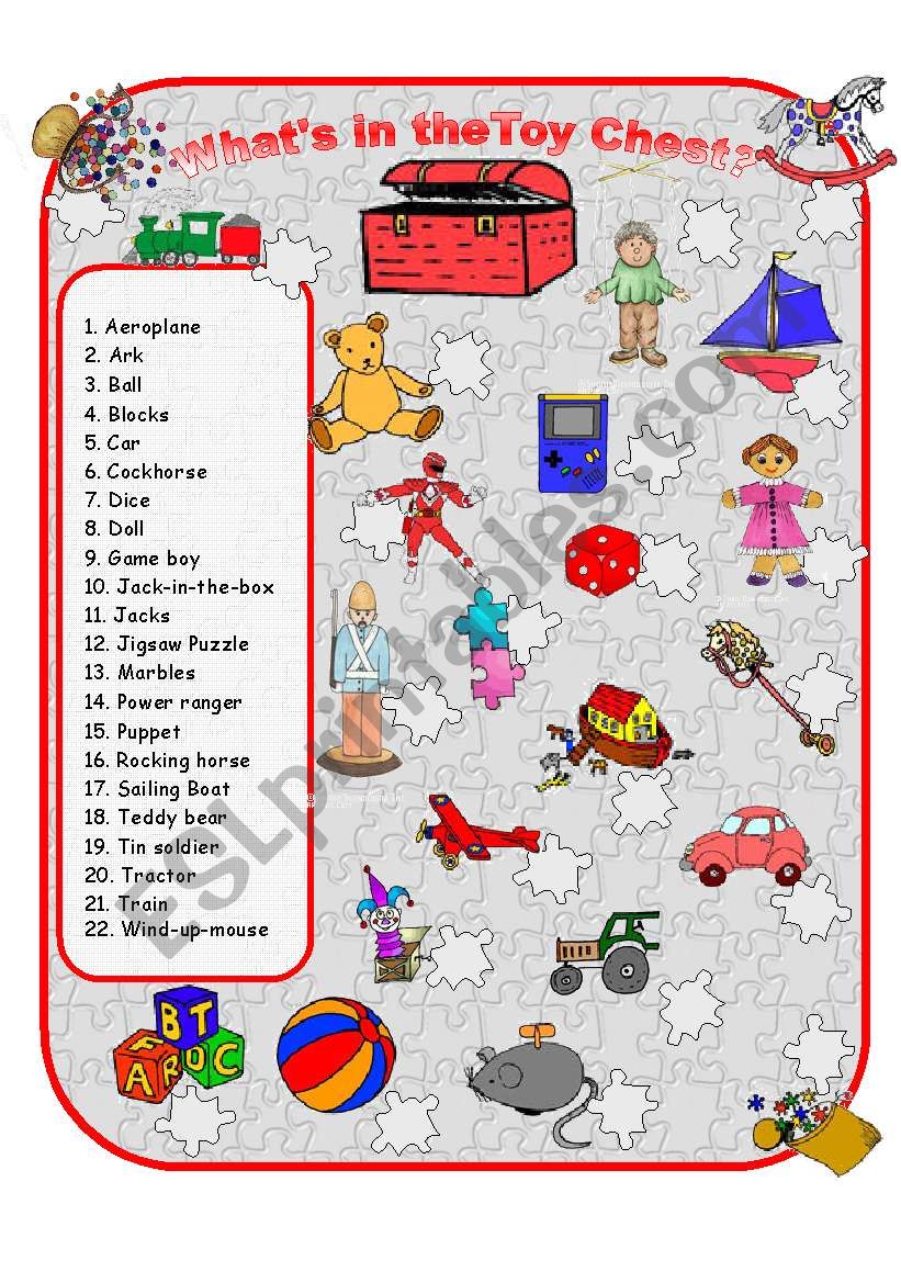 Toys worksheet