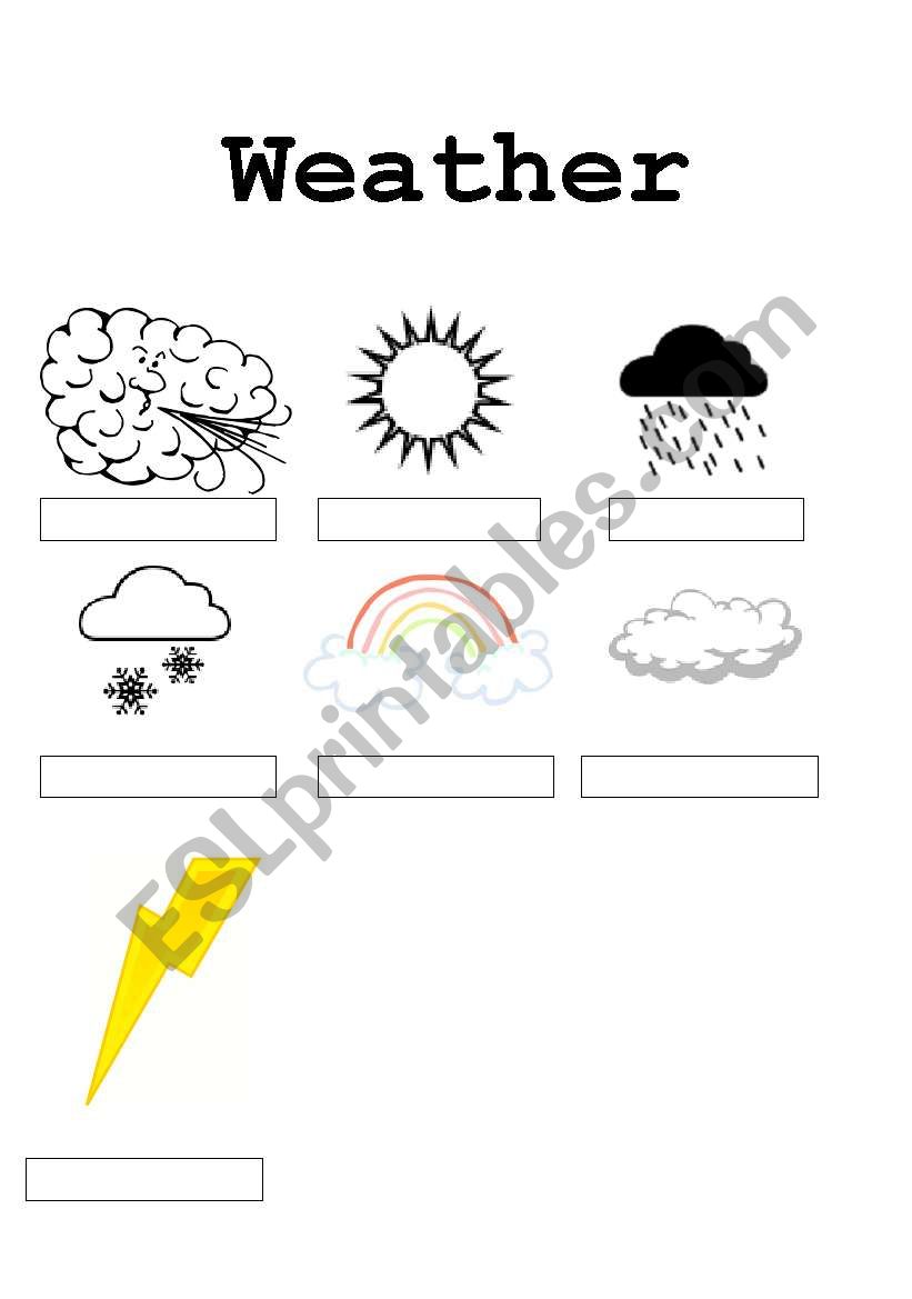 weather vocabluary worksheet