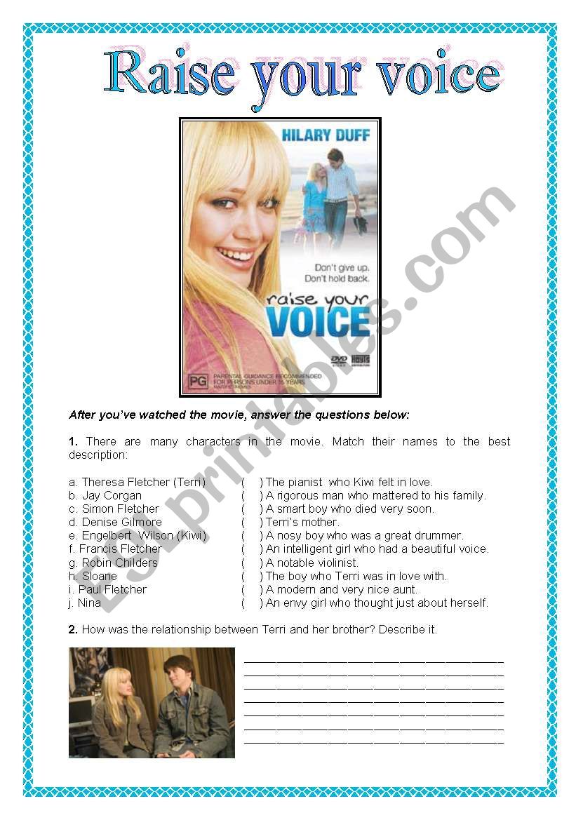 Movie Activity - Raise your voice