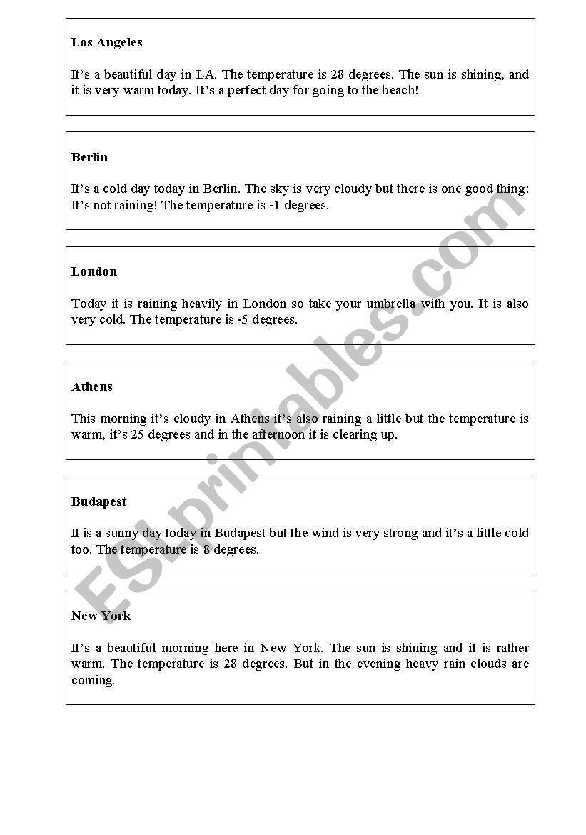 weather forecasters worksheet