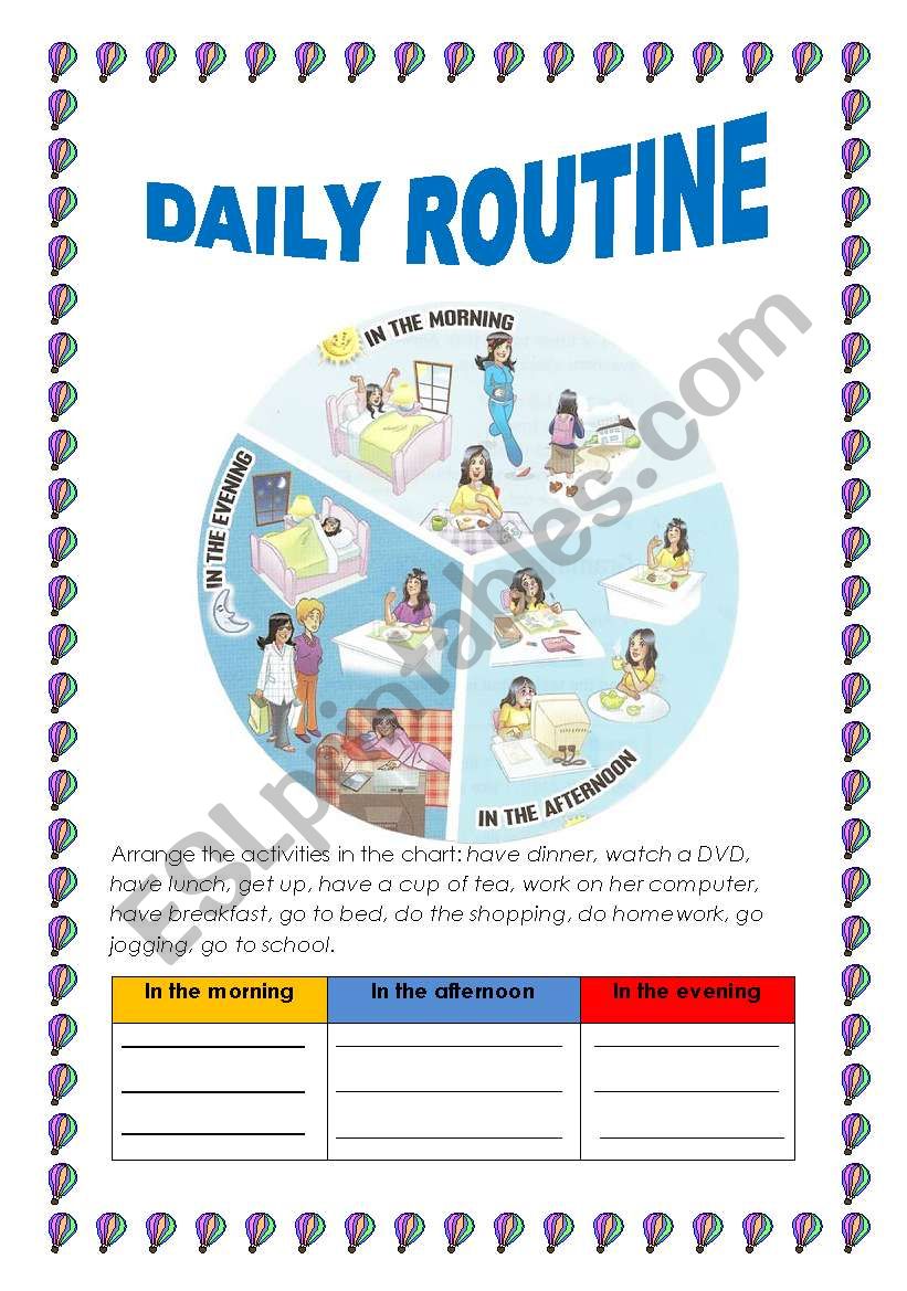 DAILY ROUTINE worksheet