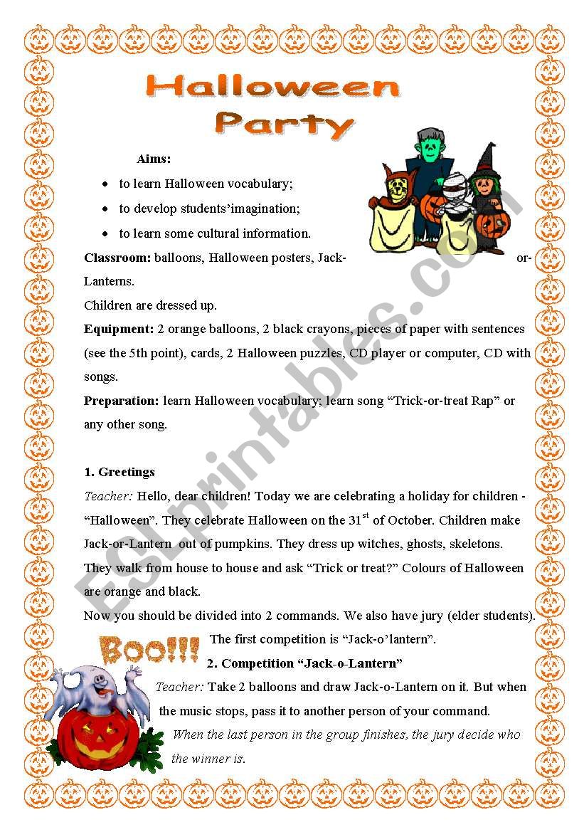 Halloween Party worksheet
