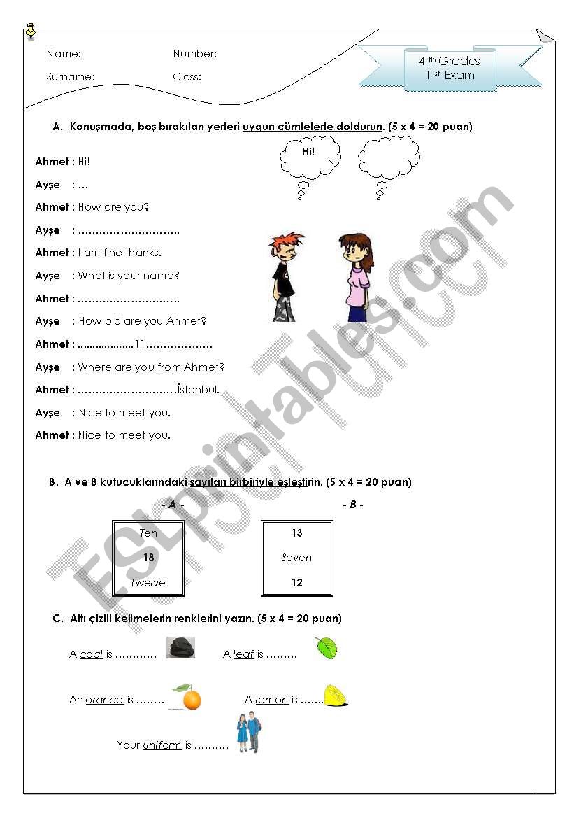 EXAM 2 CLASS 4 worksheet