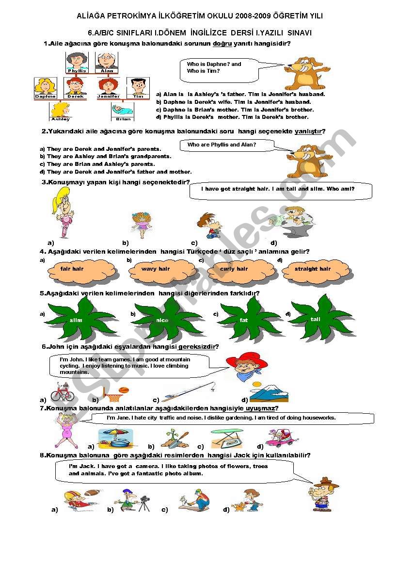 SBS Spring 6, 6th grade, 1.Term, 1.Exam